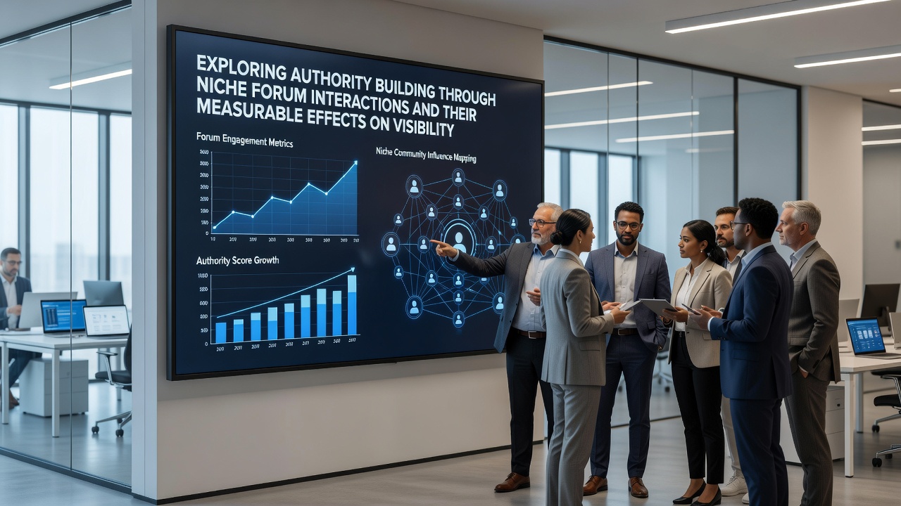 Data charts displaying upward trends in search visibility after forum participation campaigns