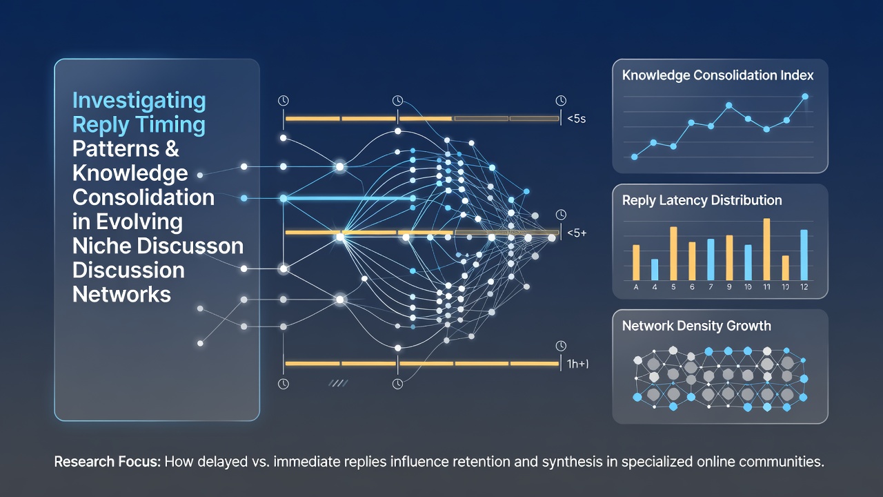 Investigating Reply Timing Patterns and Knowledge Consolidation in Niche Discussion Networks