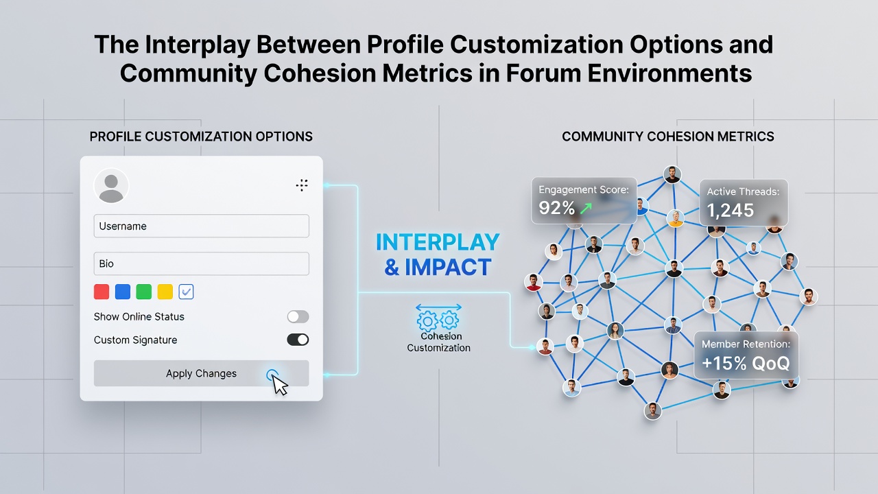 The Interplay Between Profile Customization Options and Community Cohesion Metrics in Forum Environments